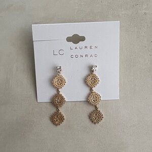 LC Lauren Conrad Intricate Gold Earrings